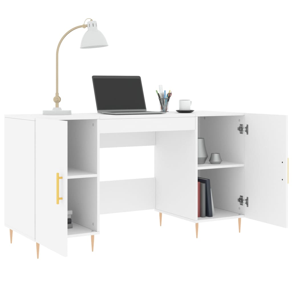 Scrivania Bianca 140x50x75 cm in Legno Multistrato
