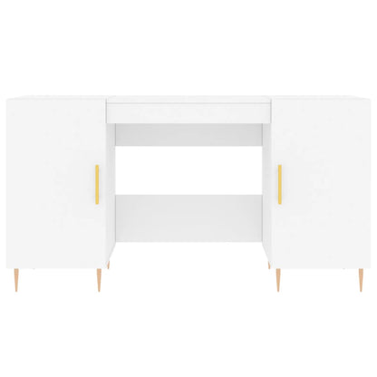 Scrivania Bianca 140x50x75 cm in Legno Multistrato - homemem39