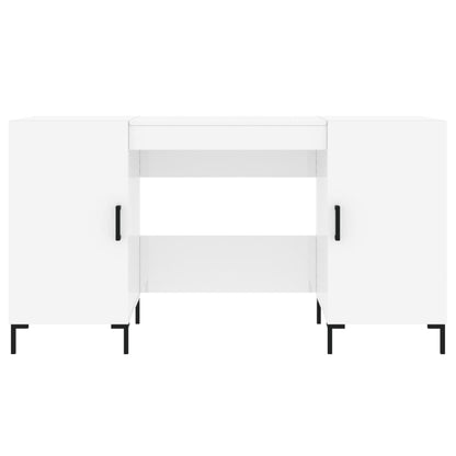 Scrivania Bianco Lucido 140x50x75 cm in Legno Multistrato - homemem39
