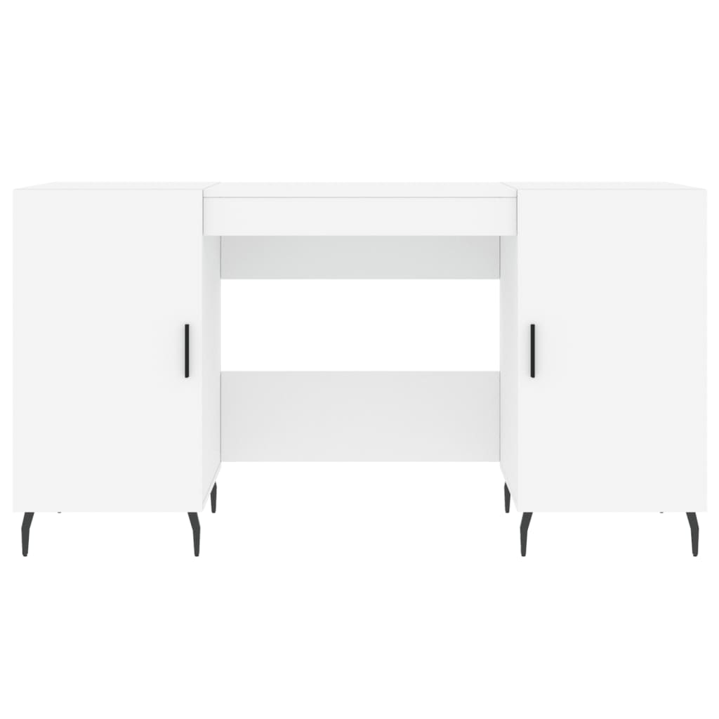 Scrivania Bianca 140x50x75 cm in Legno Multistrato - homemem39