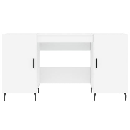 Scrivania Bianca 140x50x75 cm in Legno Multistrato - homemem39