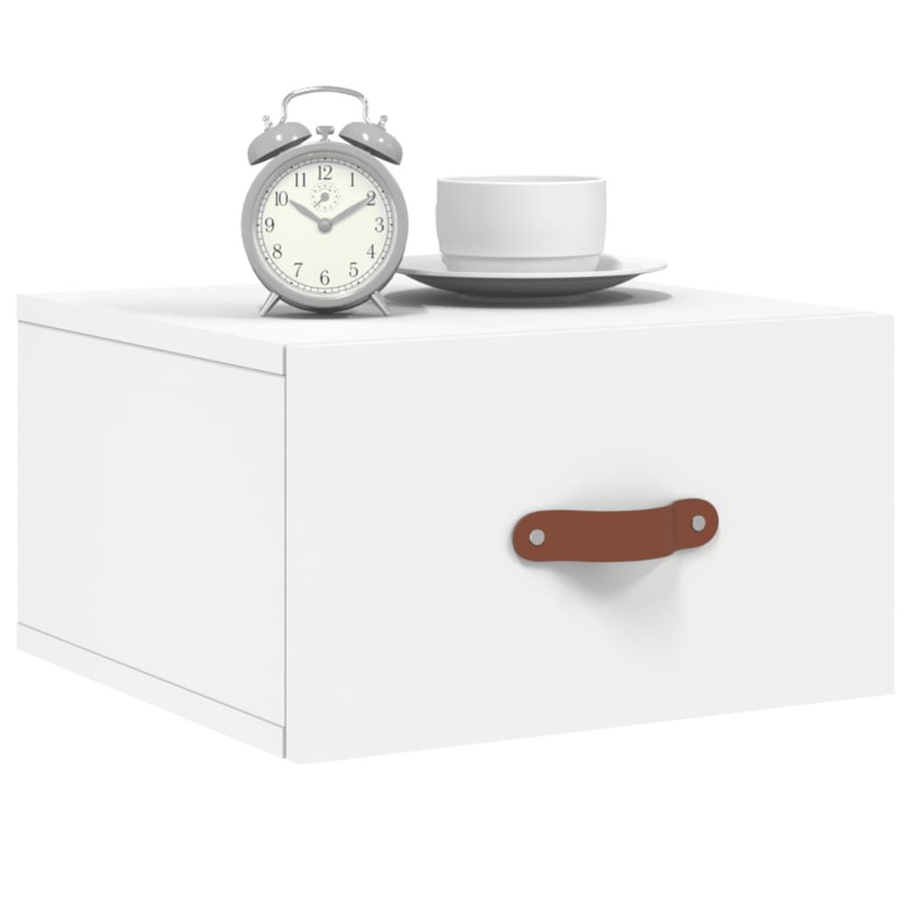 Comodino a Muro Bianco 35x35x20 cm | homemem39