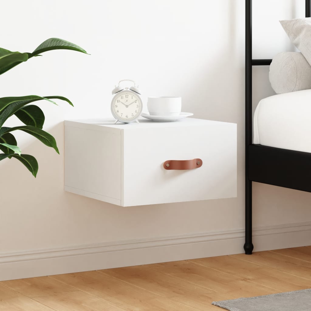 Comodino a Muro Bianco 35x35x20 cm | homemem39