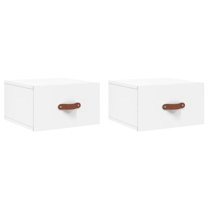 Comodini a Muro 2 pz Bianchi 35x35x20 cm