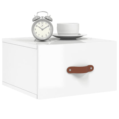 Comodini a Muro 2 pz Bianco Lucido 35x35x20 cm | homemem39