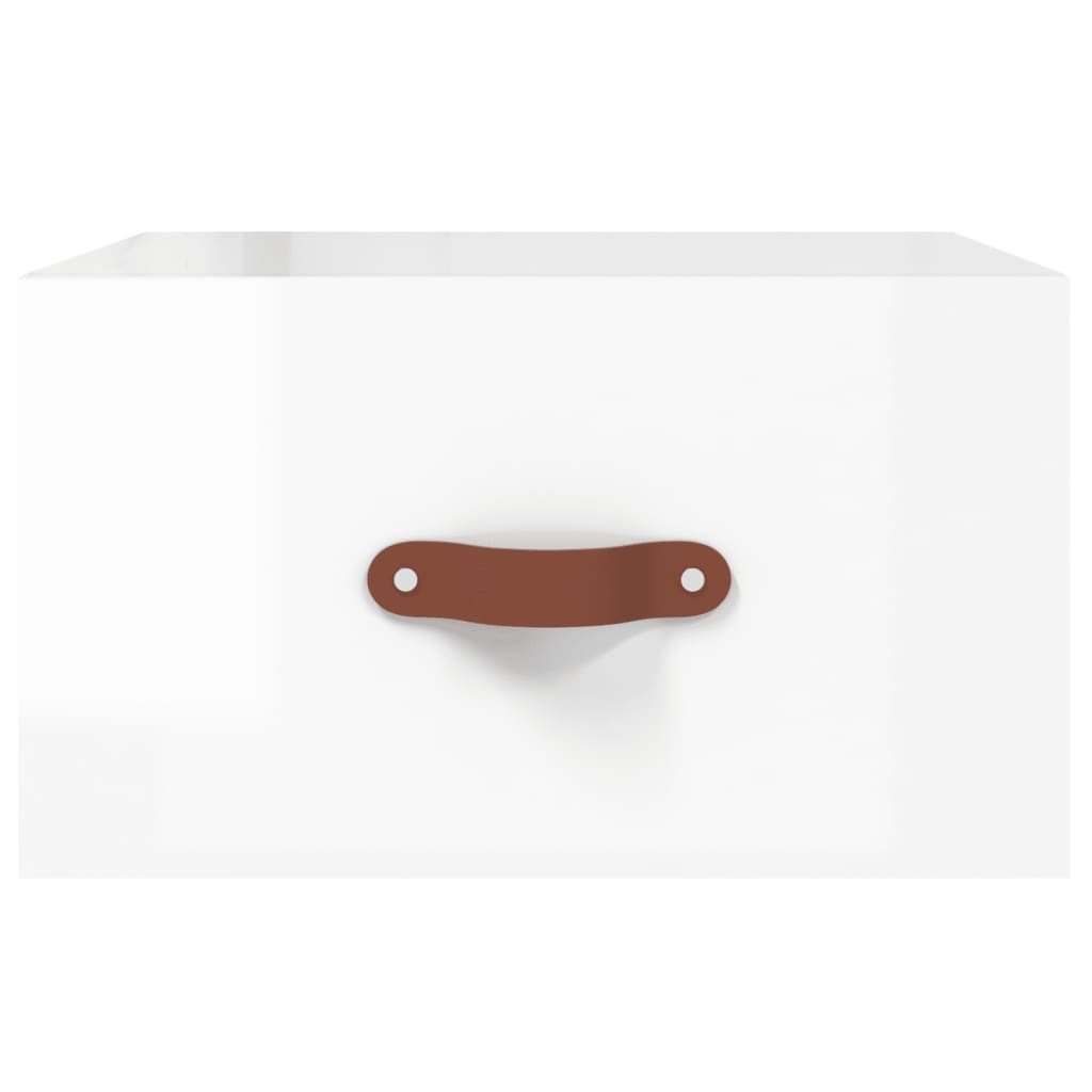 Comodini a Muro 2 pz Bianco Lucido 35x35x20 cm