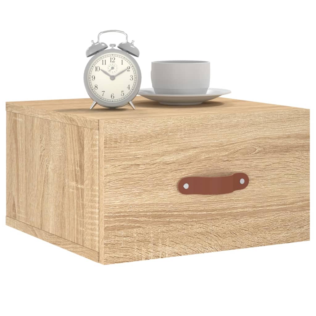 Comodino a Muro Rovere Sonoma 35x35x20 cm