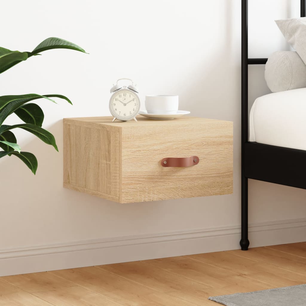 Comodino a Muro Rovere Sonoma 35x35x20 cm | homemem39