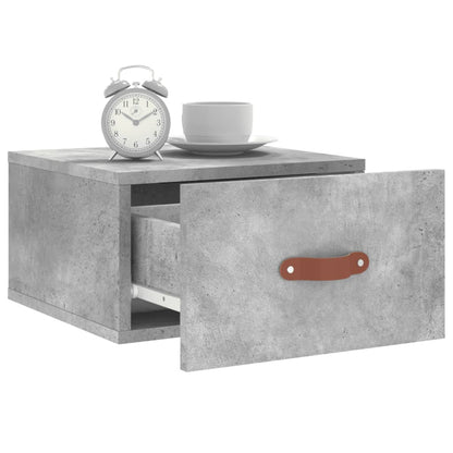 Comodino a Muro Grigio Cemento 35x35x20 cm | homemem39