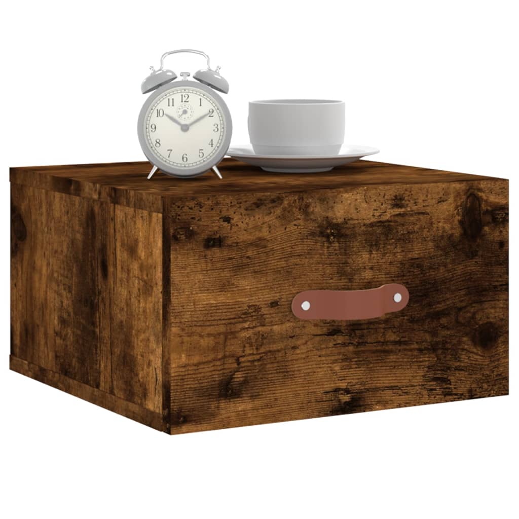 Comodino a Muro Rovere Fumo 35x35x20 cm | homemem39