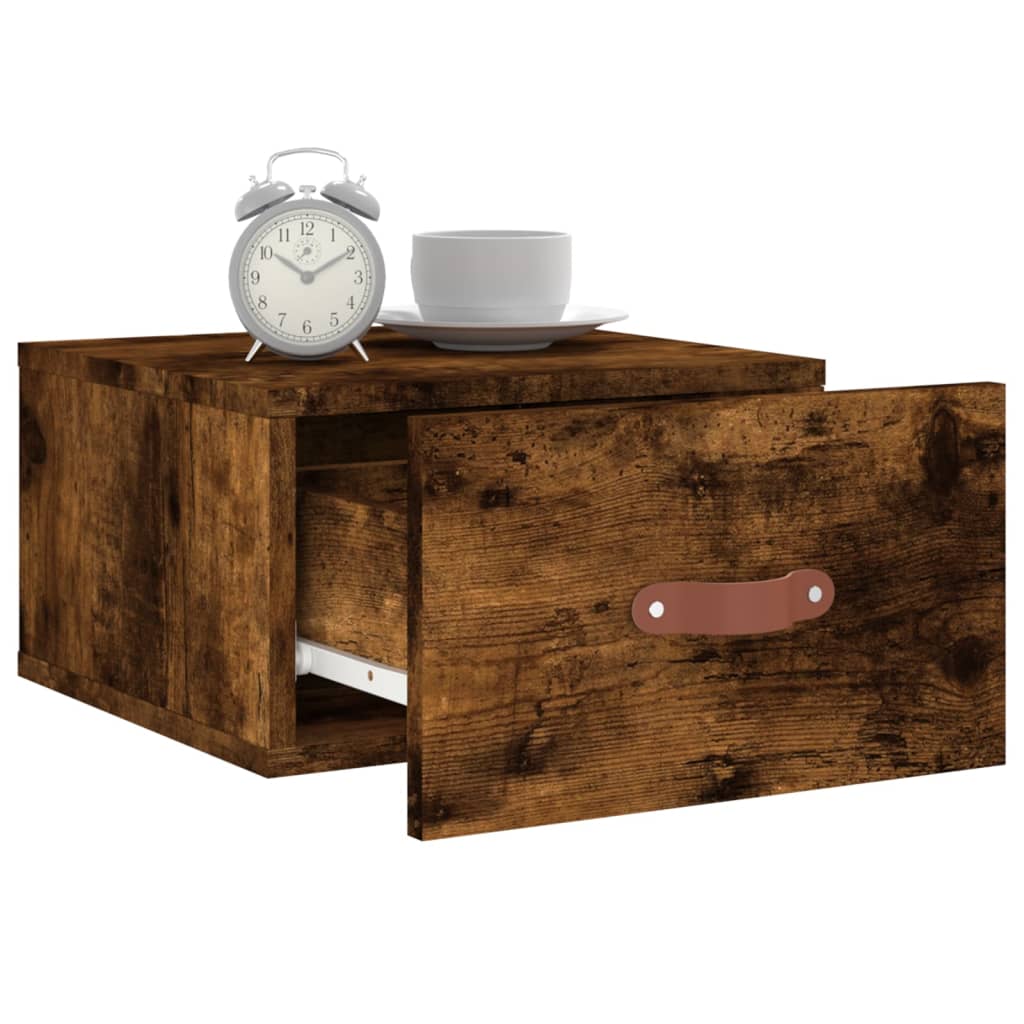Comodino a Muro Rovere Fumo 35x35x20 cm | homemem39