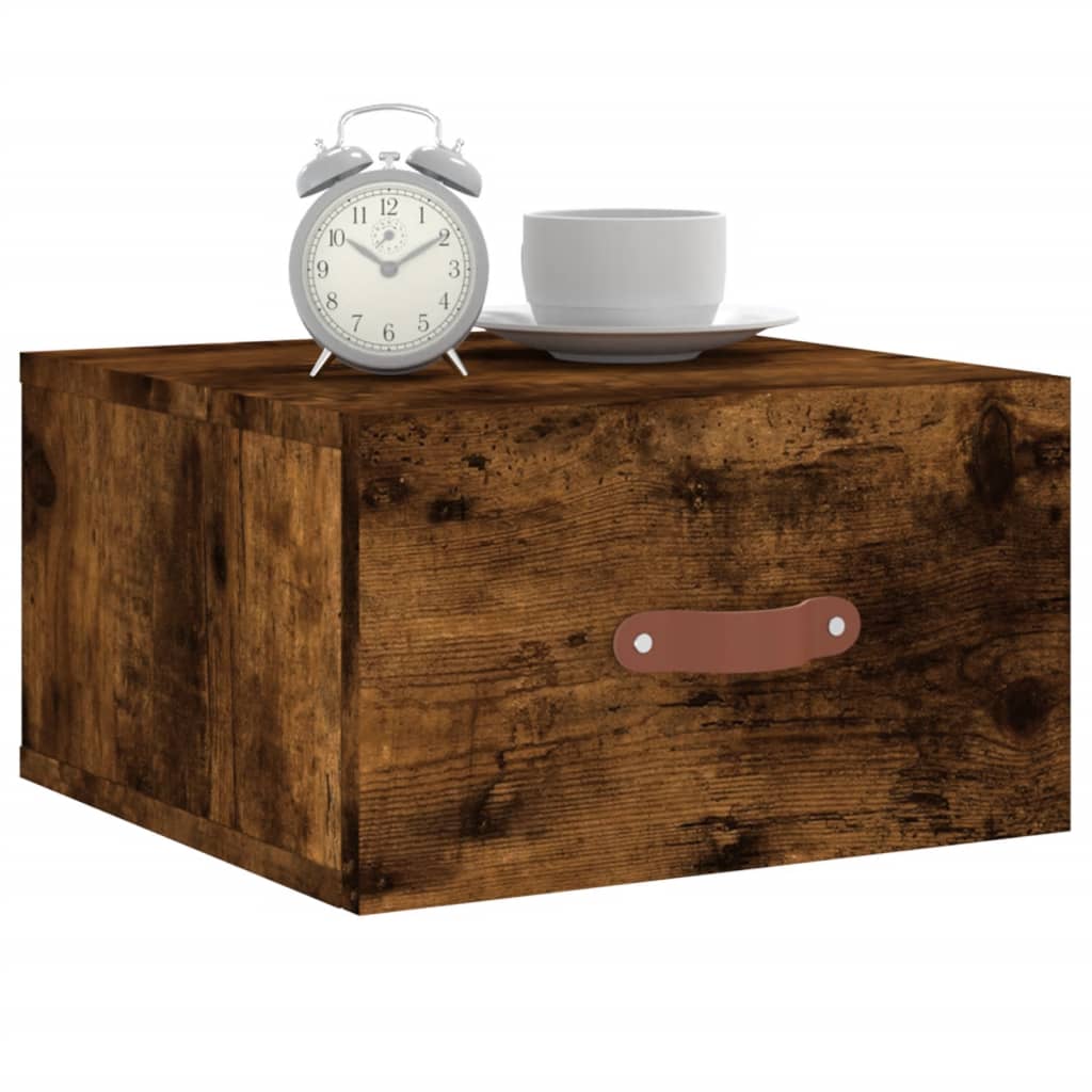 Comodini a Muro 2 pz Rovere Fumo 35x35x20 cm | homemem39