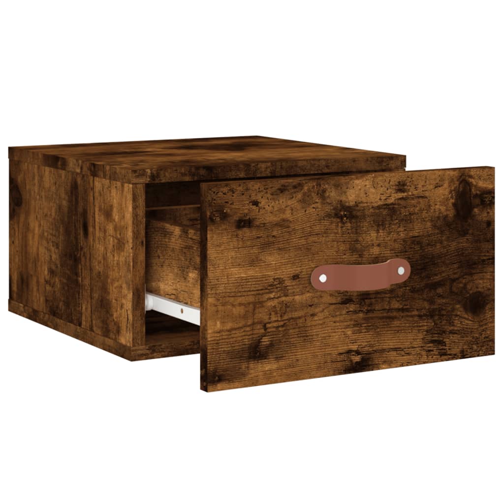 Comodini a Muro 2 pz Rovere Fumo 35x35x20 cm | homemem39