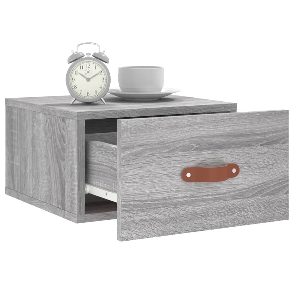 Comodino a Muro Grigio Sonoma 35x35x20 cm | homemem39