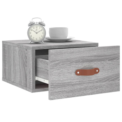 Comodino a Muro Grigio Sonoma 35x35x20 cm