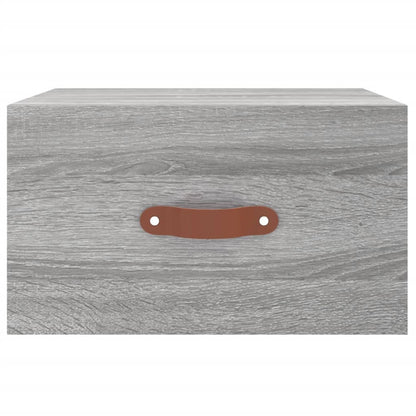 Comodino a Muro Grigio Sonoma 35x35x20 cm