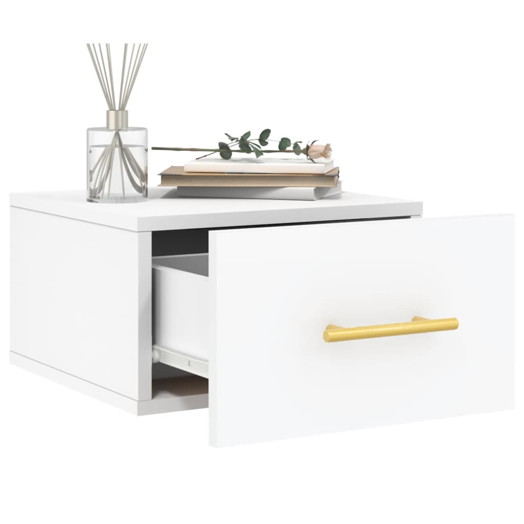 White Wall Bedside Table 35x35x20 cm