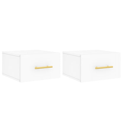 Wall-mounted bedside tables 2 pcs White 35x35x20 cm