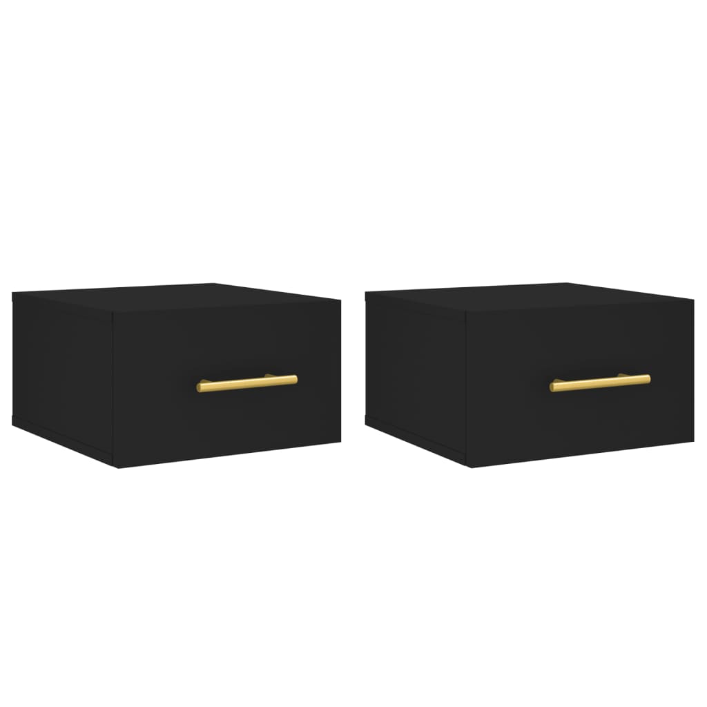 Wall-mounted bedside tables 2 pcs Black 35x35x20 cm