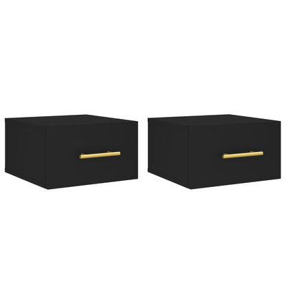 Wall-mounted bedside tables 2 pcs Black 35x35x20 cm