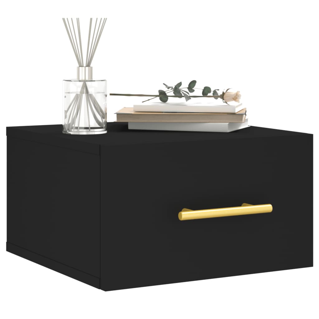 Wall-mounted bedside tables 2 pcs Black 35x35x20 cm