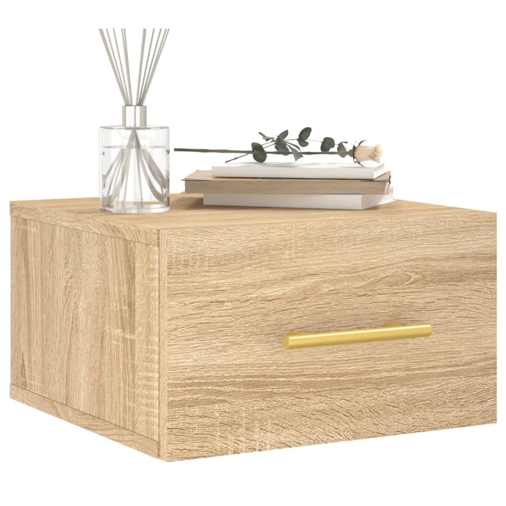 Sonoma Oak Wall-Mounted Bedside Table 35x35x20 cm