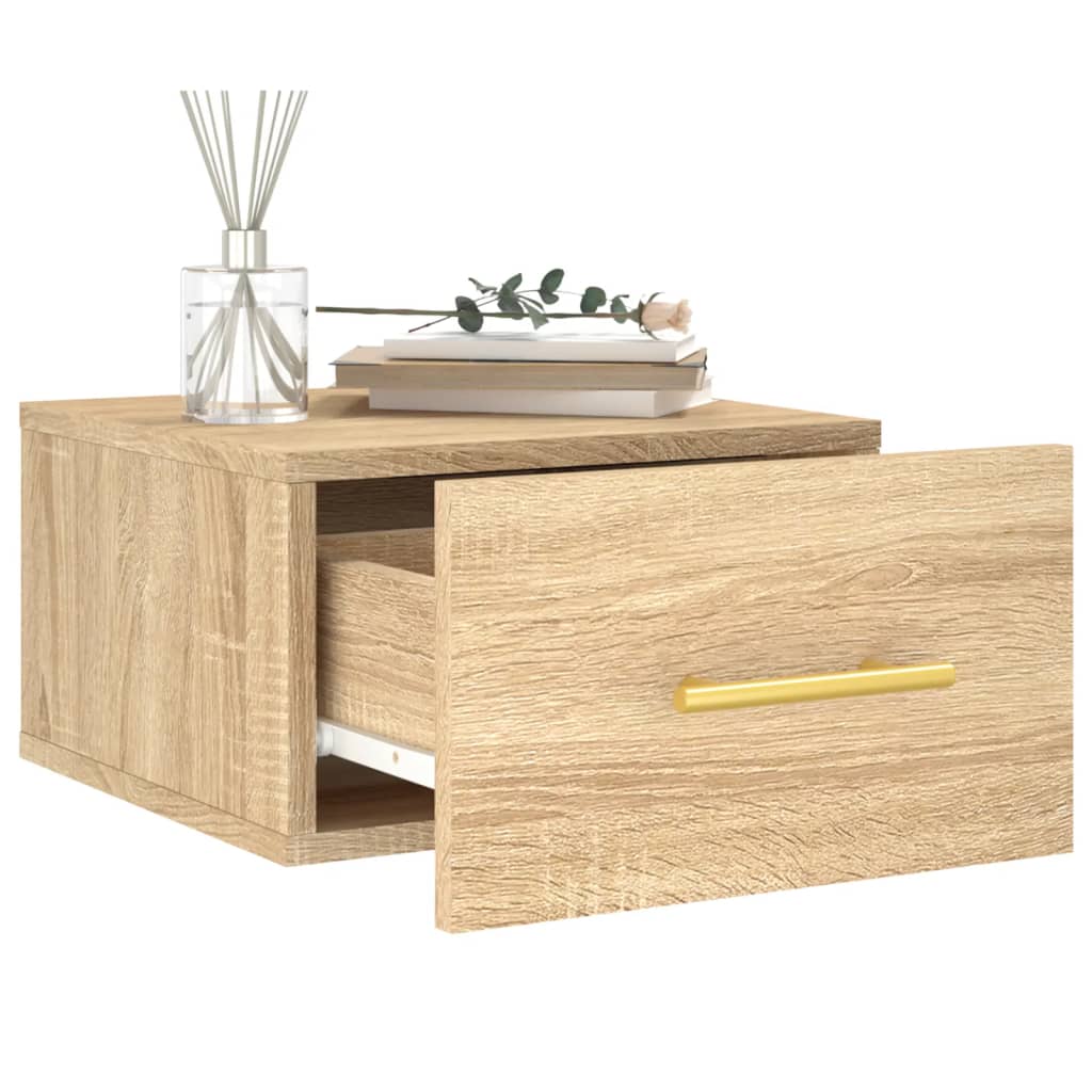 Sonoma Oak Wall-Mounted Bedside Table 35x35x20 cm