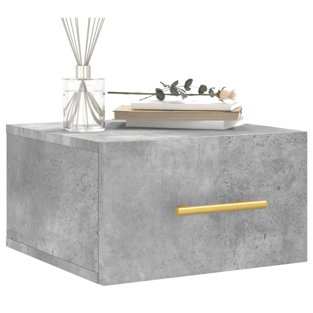 Comodini a Muro 2 pz Grigio Cemento 35x35x20 cm | homemem39