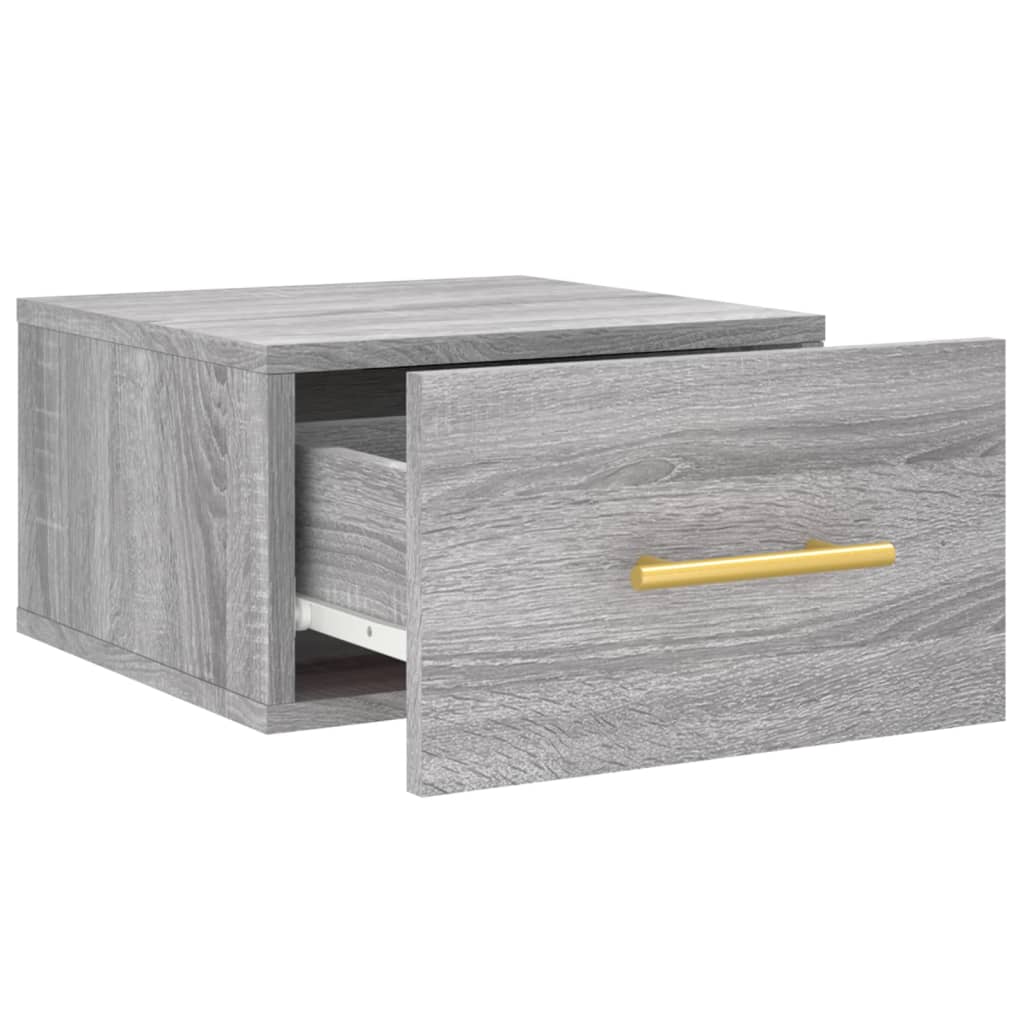 Comodino a Muro Grigio Sonoma 35x35x20 cm | homemem39