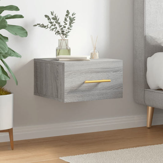 Comodino a Muro Grigio Sonoma 35x35x20 cm | homemem39