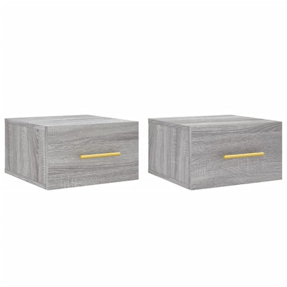 Comodini a Muro 2 pz Grigio Sonoma 35x35x20 cm - homemem39