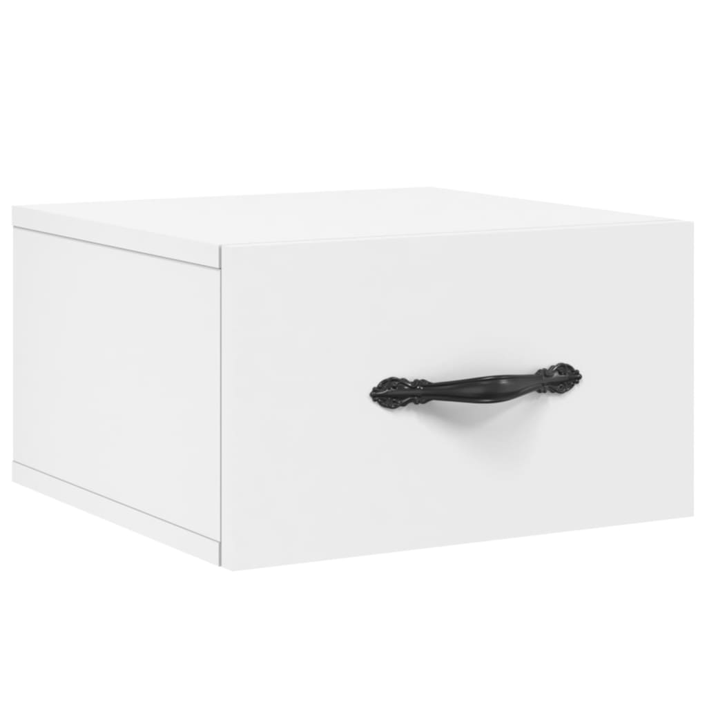 Comodino a Muro Bianco 35x35x20 cm | homemem39