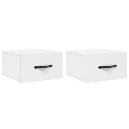 Comodini a Muro 2 pz Bianchi 35x35x20 cm