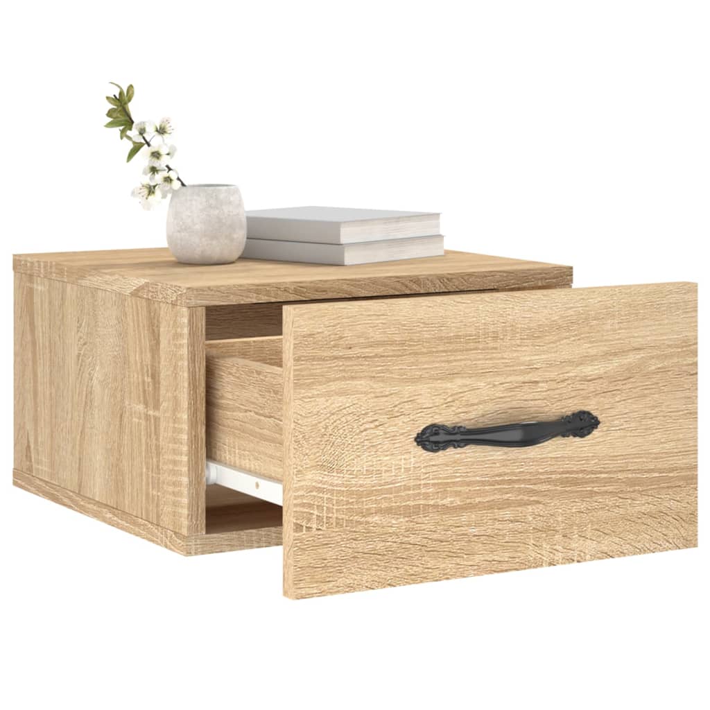 Comodino a Muro Rovere Sonoma 35x35x20 cm