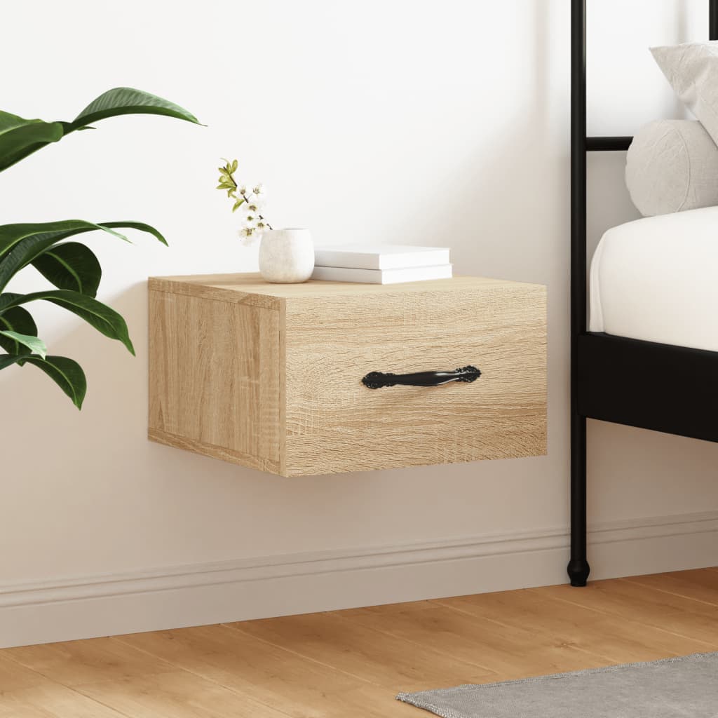 Comodino a Muro Rovere Sonoma 35x35x20 cm | homemem39