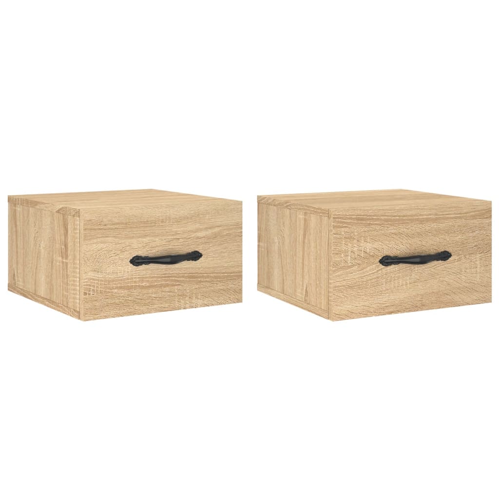 Comodini a Muro 2 pz Rovere Sonoma 35x35x20 cm | homemem39