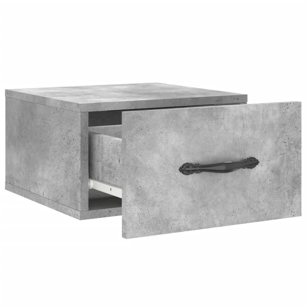 Comodini a Muro 2 pz Grigio Cemento 35x35x20 cm | homemem39