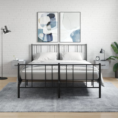 Comodini a Muro 2 pz Grigio Cemento 35x35x20 cm | homemem39