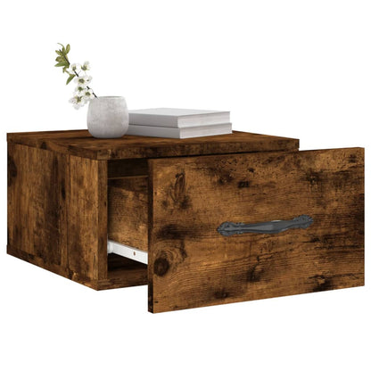 Comodino a Muro Rovere Fumo 35x35x20 cm