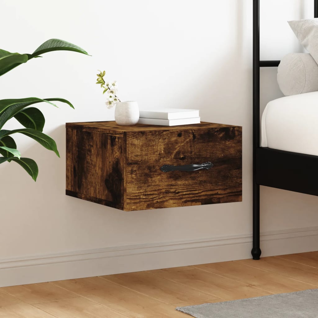 Comodino a Muro Rovere Fumo 35x35x20 cm | homemem39