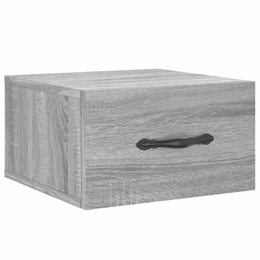 Comodino a Muro Grigio Sonoma 35x35x20 cm