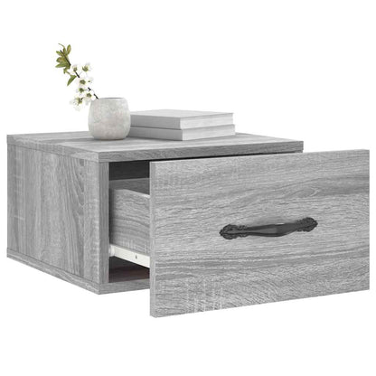 Comodino a Muro Grigio Sonoma 35x35x20 cm