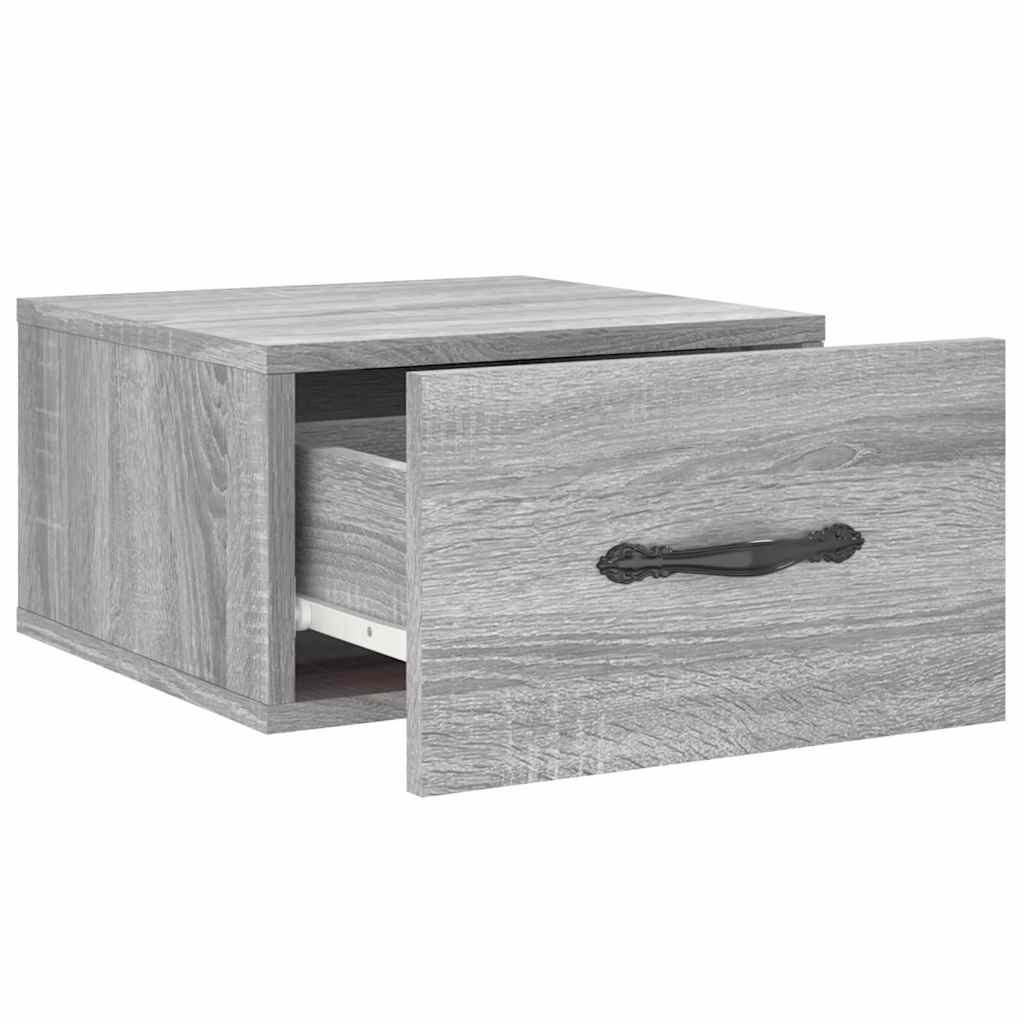 Comodino a Muro Grigio Sonoma 35x35x20 cm | homemem39