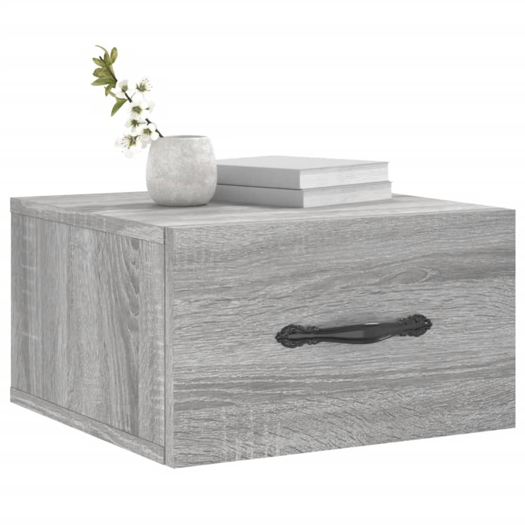 Comodini a Muro 2 pz Grigio Sonoma 35x35x20 cm | homemem39