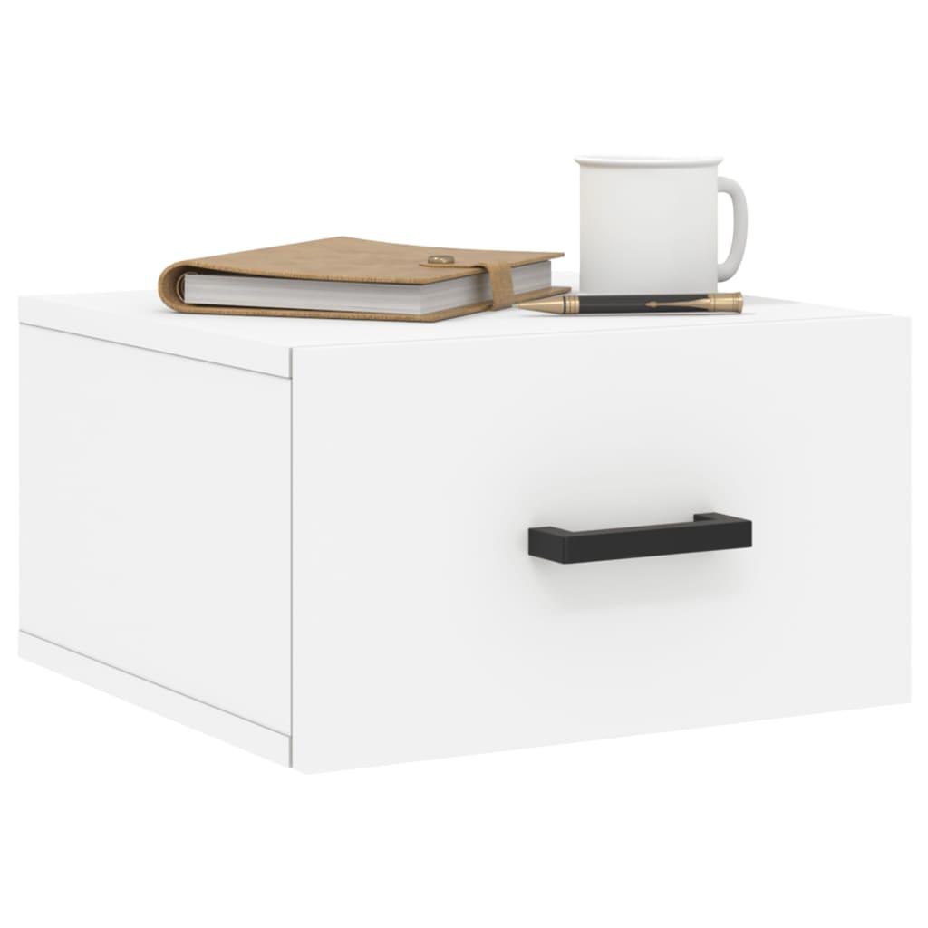 Comodino a Muro Bianco 35x35x20 cm | homemem39