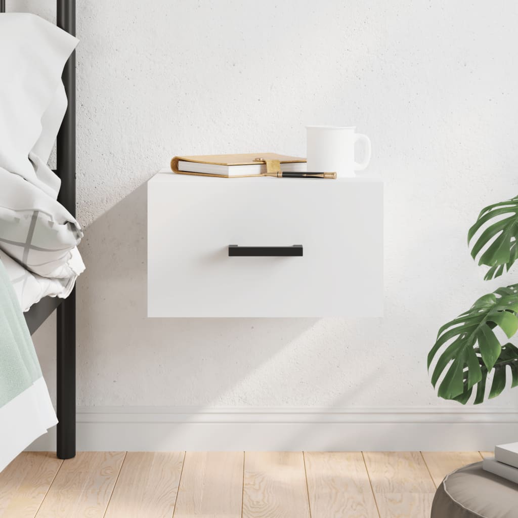 Comodino a Muro Bianco 35x35x20 cm | homemem39