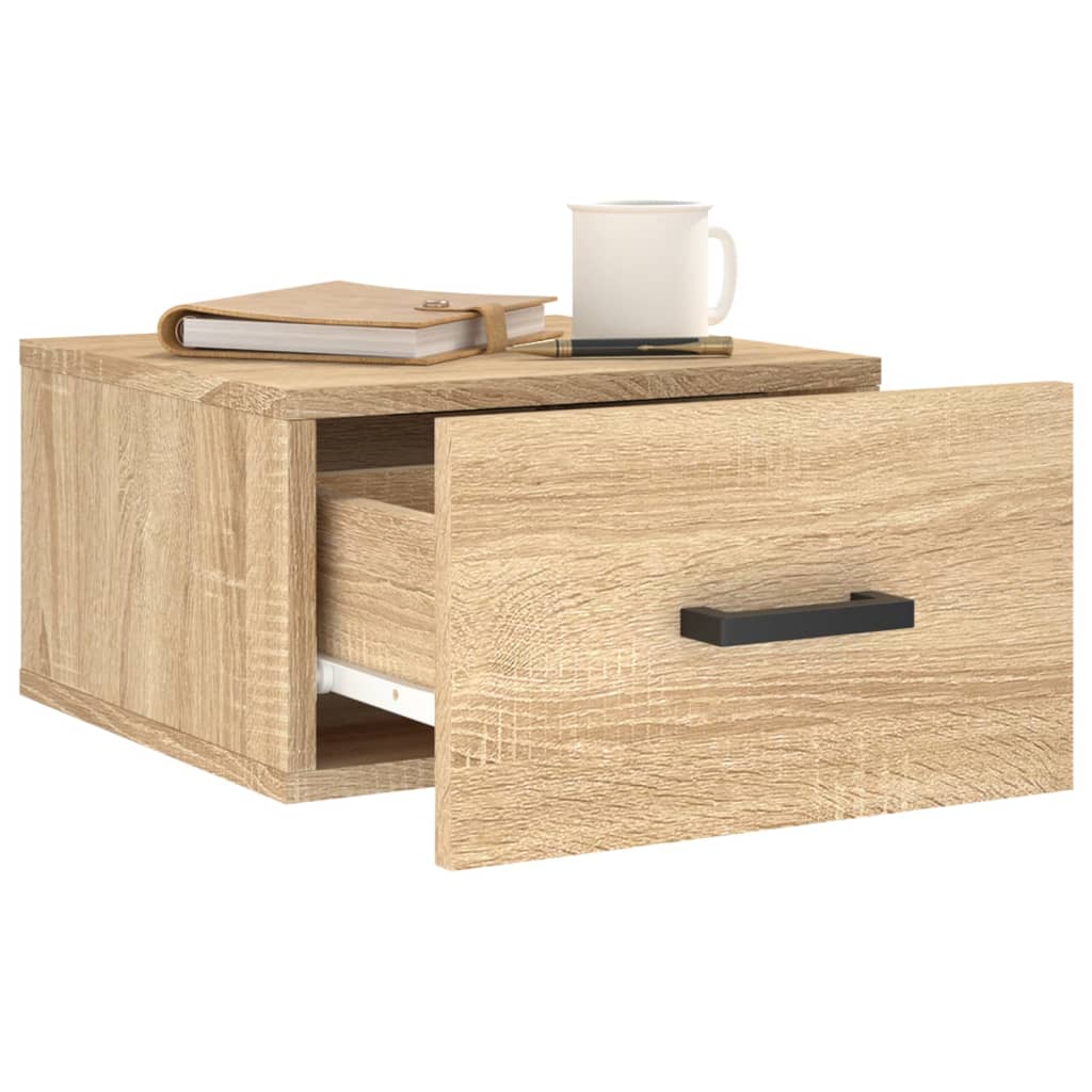 Comodino a Muro Rovere Sonoma 35x35x20 cm