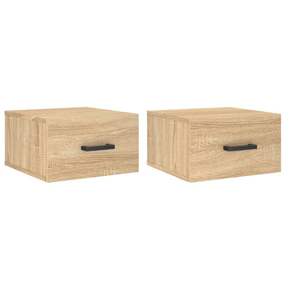 Comodini a Muro 2 pz Rovere Sonoma 35x35x20 cm | homemem39