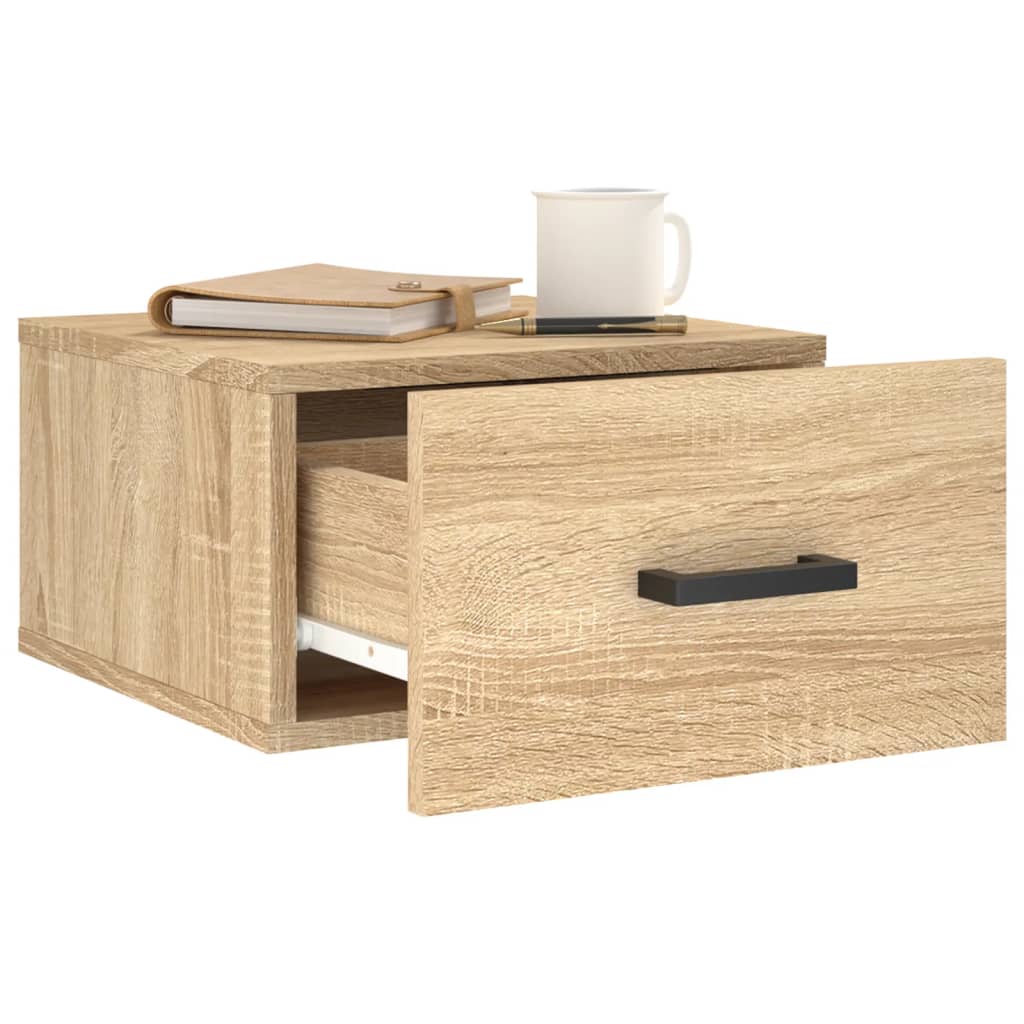 Comodini a Muro 2 pz Rovere Sonoma 35x35x20 cm
