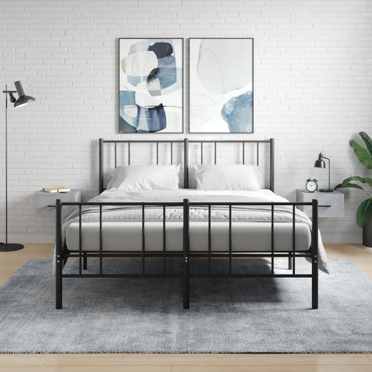 Comodini a Muro 2 pz Grigio Cemento 35x35x20 cm | homemem39
